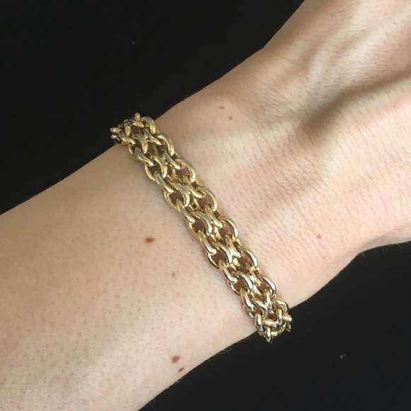 Vintage Monet Gold Tone Chain Bracelet